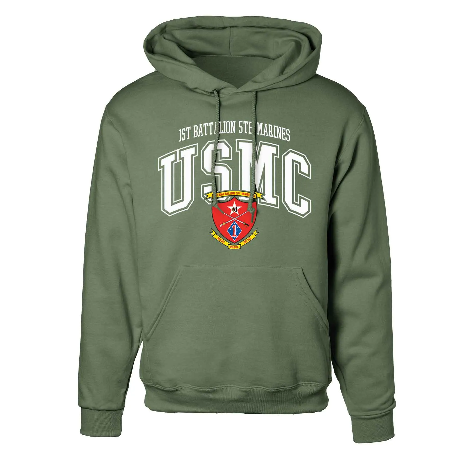 1st Battalion 5th Marines Arched Hoodie