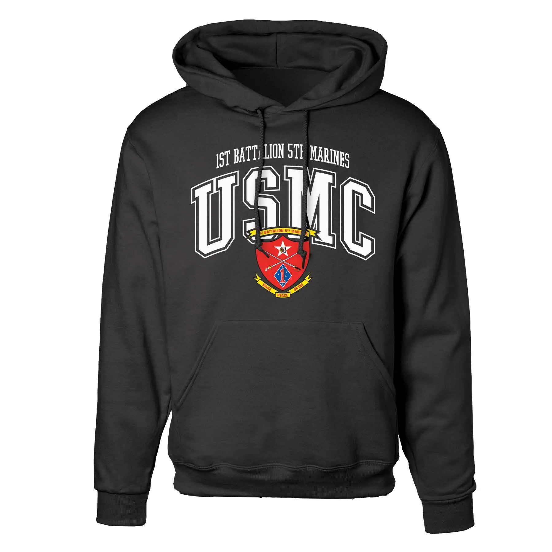 1st Battalion 5th Marines Arched Hoodie