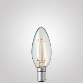 2W Candle LED Bulb B15 Clear in Warm White