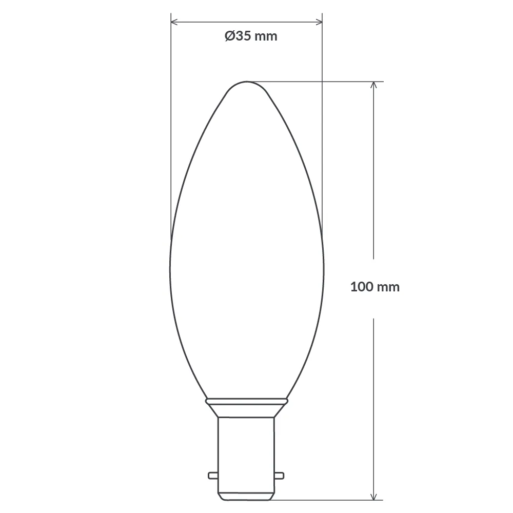 2W Candle LED Bulb B15 Clear in Warm White