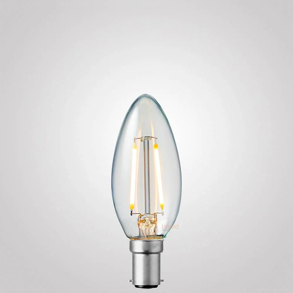 2W Candle LED Bulb B15 Clear in Warm White