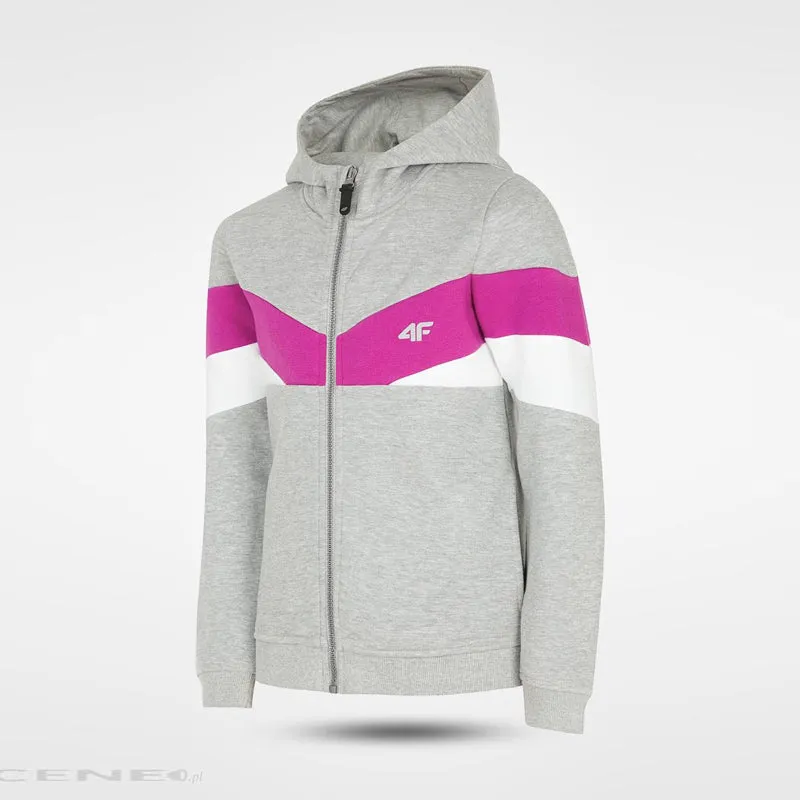 4F Pink Stripe Grey Hoodies 713