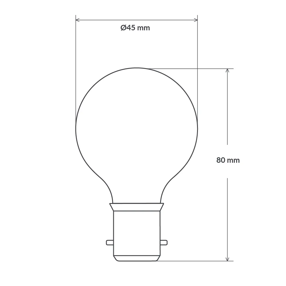 6W Fancy Round LED Bulb B22 Clear in Warm White