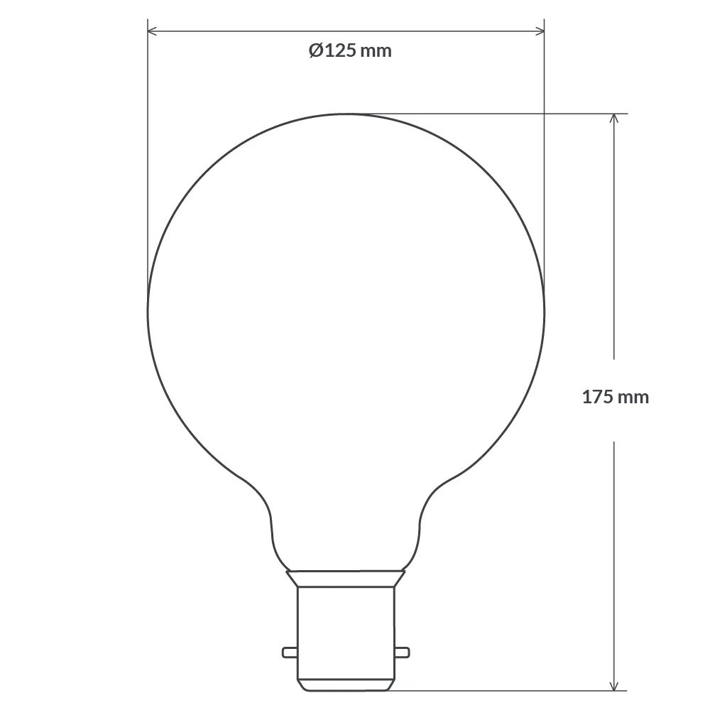 8W G125 LED Globe B22 Opal in Warm White