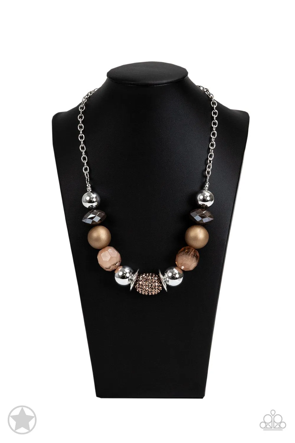 A Warm Welcome Copper Bead Necklace and matching Earrings - Paparazzi Accessories