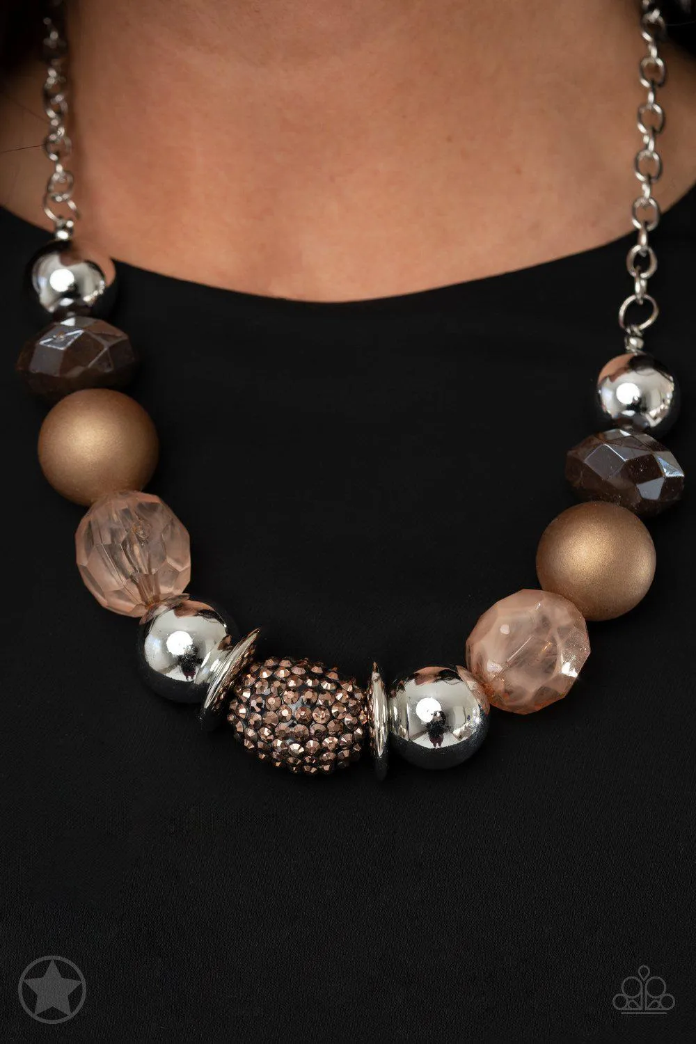 A Warm Welcome Copper Bead Necklace and matching Earrings - Paparazzi Accessories