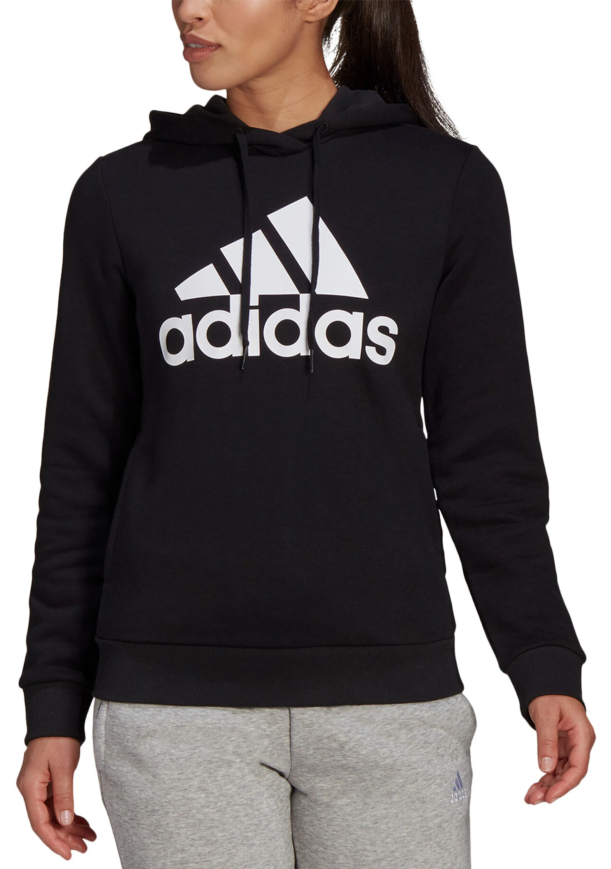 Adidas Womens Essentials Relaxed Logo Hoodie Black <br> GL0653