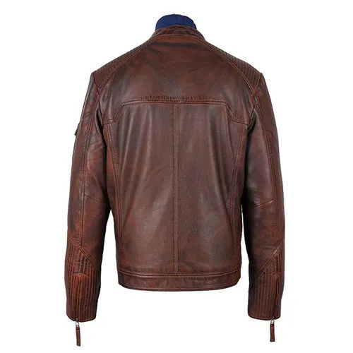 Allen Men's Burnished Timber Leather Jacket