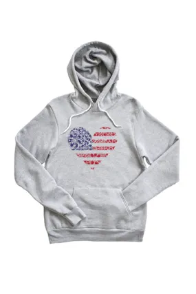 American Flower Heart Hoodie 4235