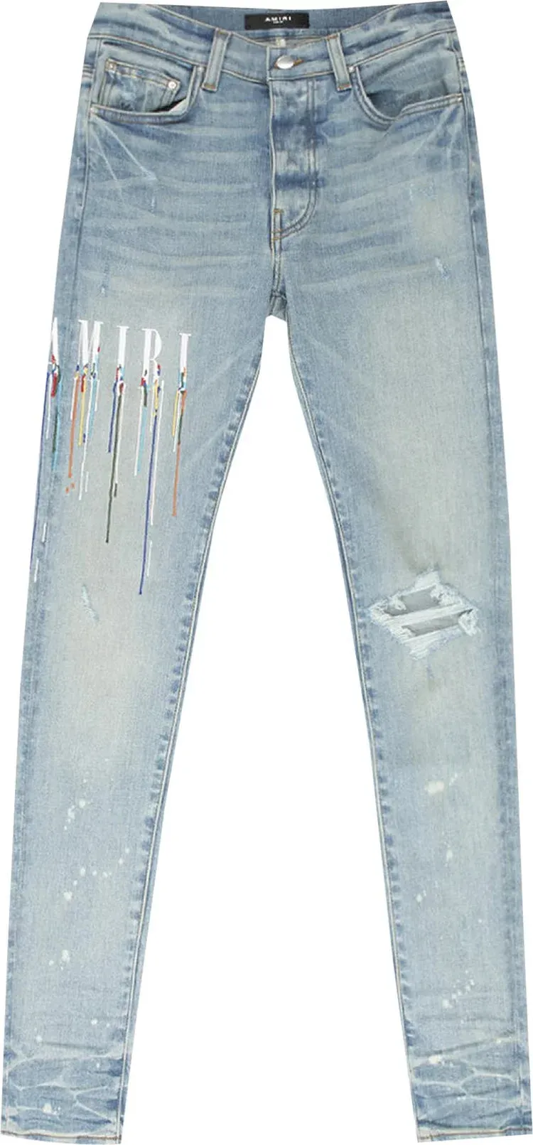 AMIRI PAINT DRIP CORE LOGO SKINNY JEANS