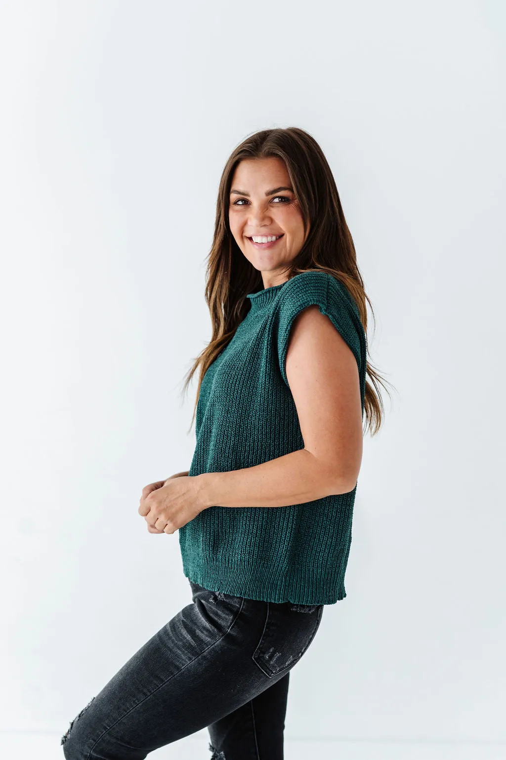 Annie Sweater Top in Forest