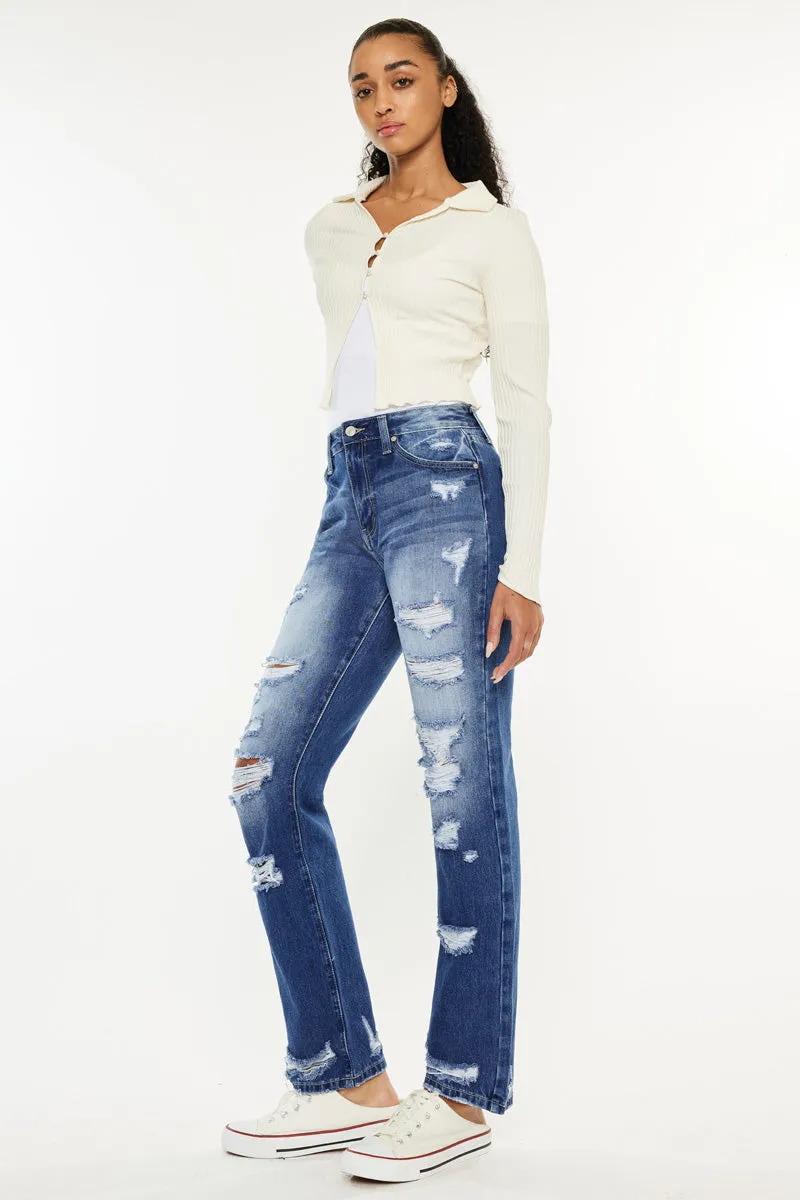 Ashland High Rise Slim Straight Leg Jeans