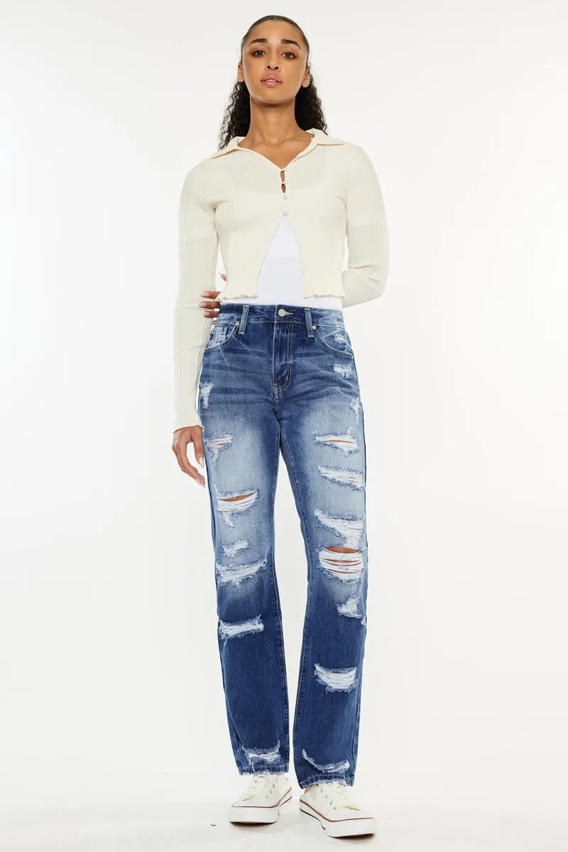 Ashland High Rise Slim Straight Leg Jeans