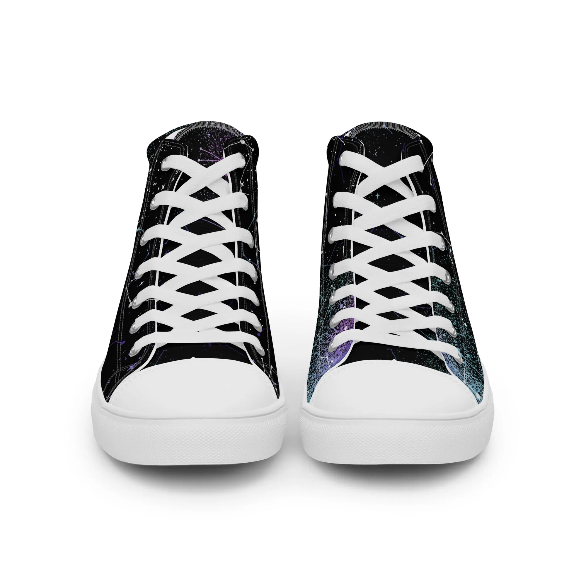 Aurora Women’s High Top Shoes - Cosmic Vegan Sneakers - Comfortable Goth Trainers - Witchy Astrology Fashion