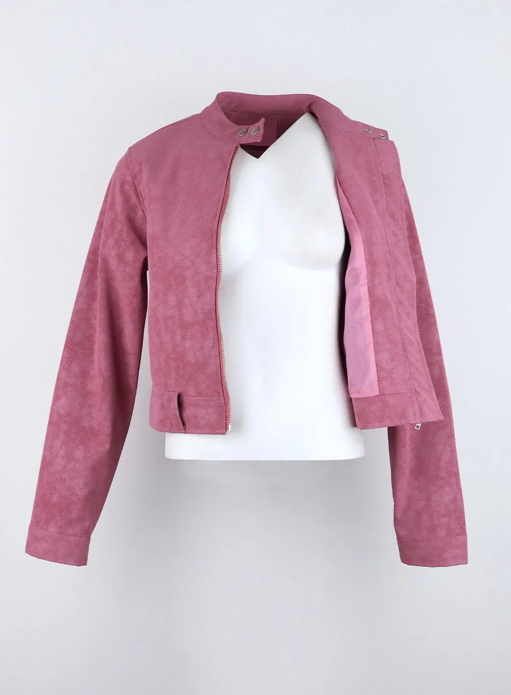 Back Heart Studs Faux Leather Jacket CO325