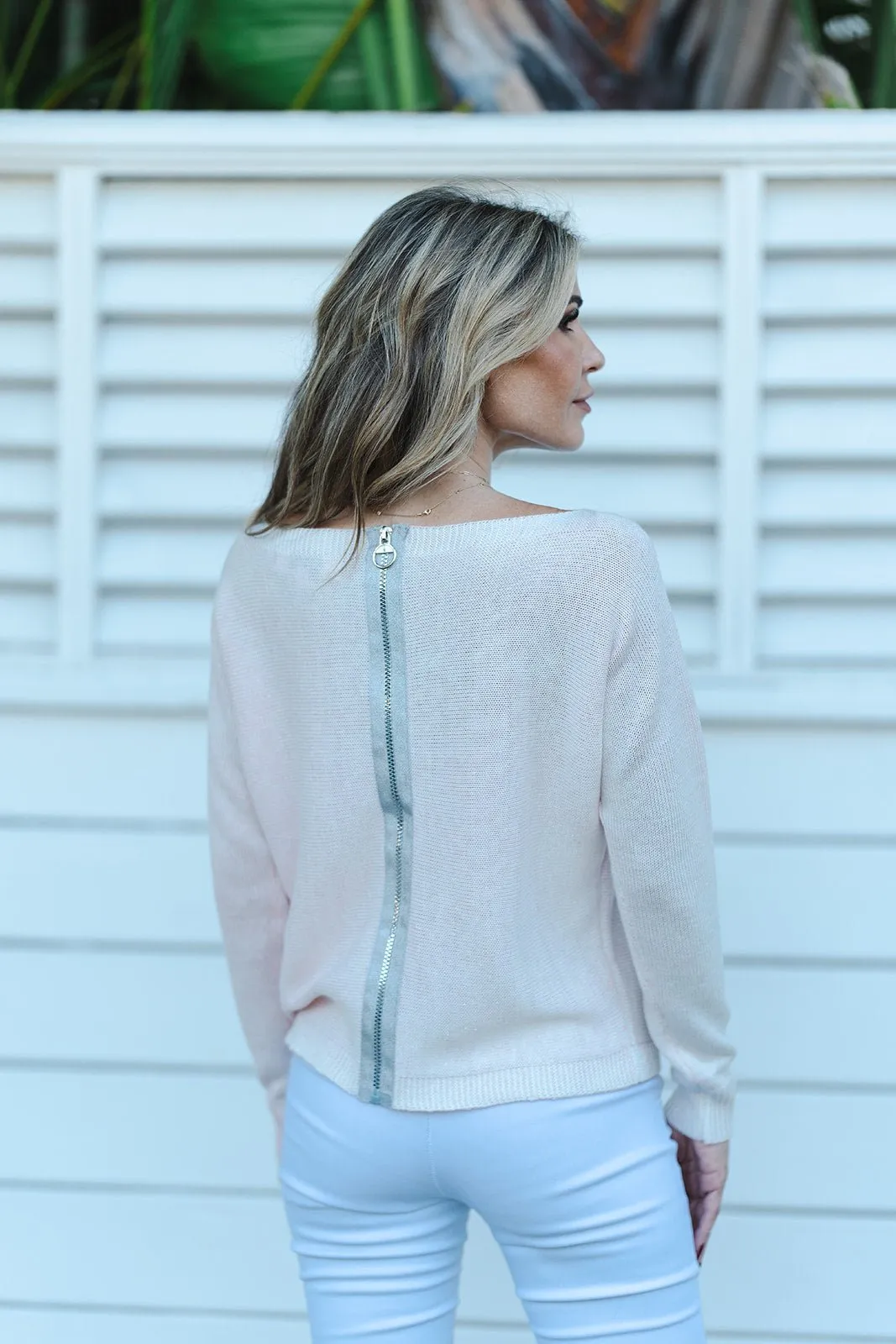 Backzip Sweater Pink