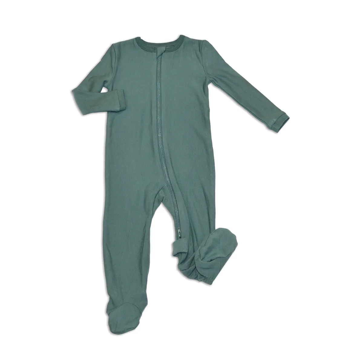 Bamboo Fleece Zip-up Footies (Pine)