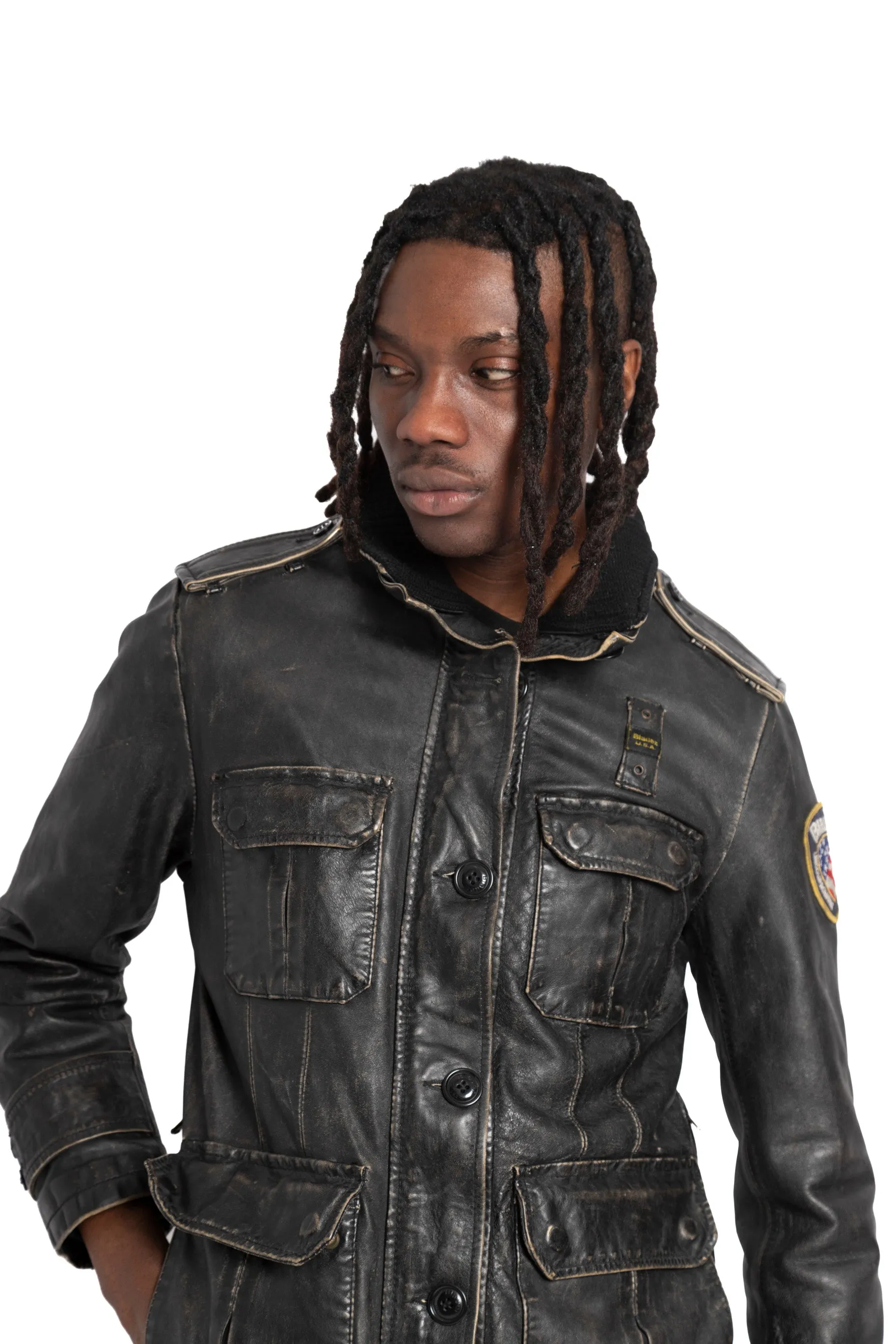 Blauer USA Multipocket Leather Jacket