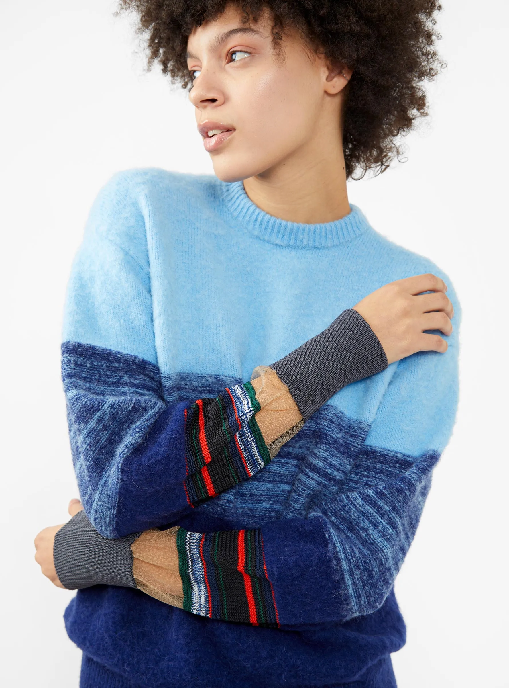 Border Sweater Blue