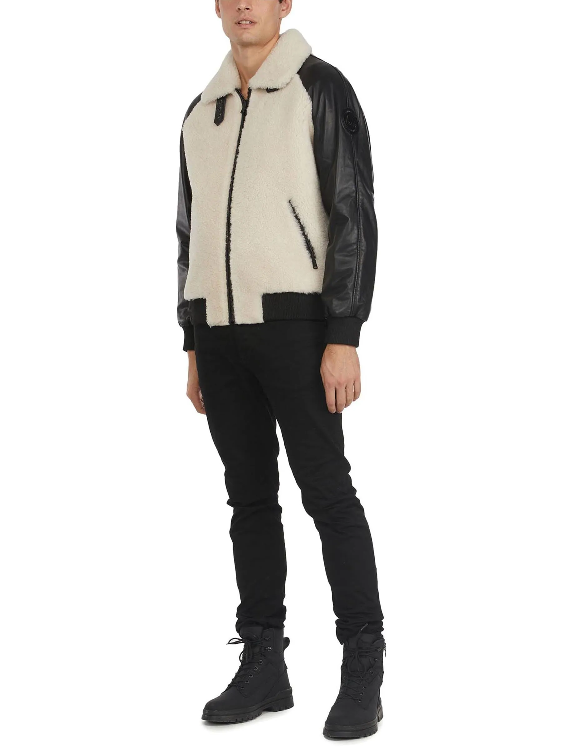 Campbell Men's Shearling and Leather Varsity Jacket