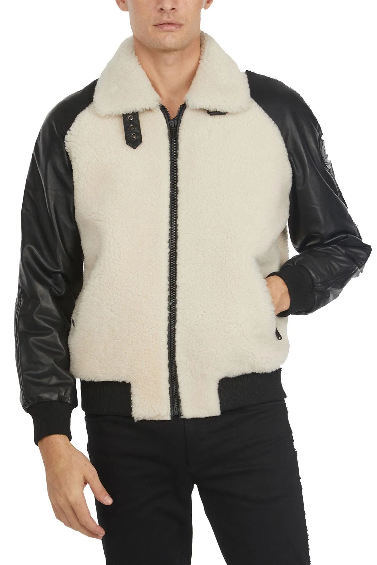 Campbell Men's Shearling and Leather Varsity Jacket