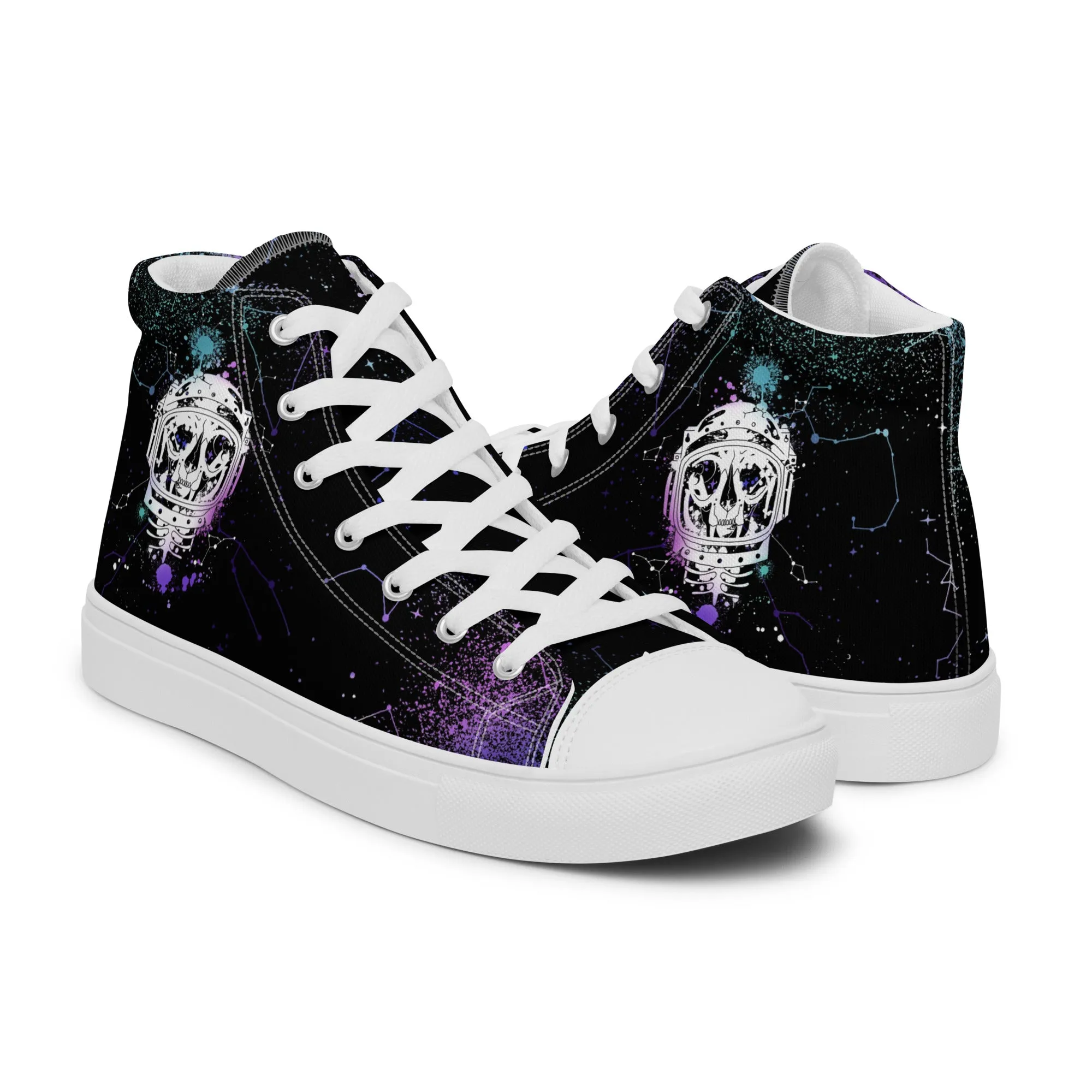 Cat-Astro-Phe Women’s High Top Shoes - Constellation Vegan Sneakers - Comfortable Goth Trainers - Witchy Grunge Fashion