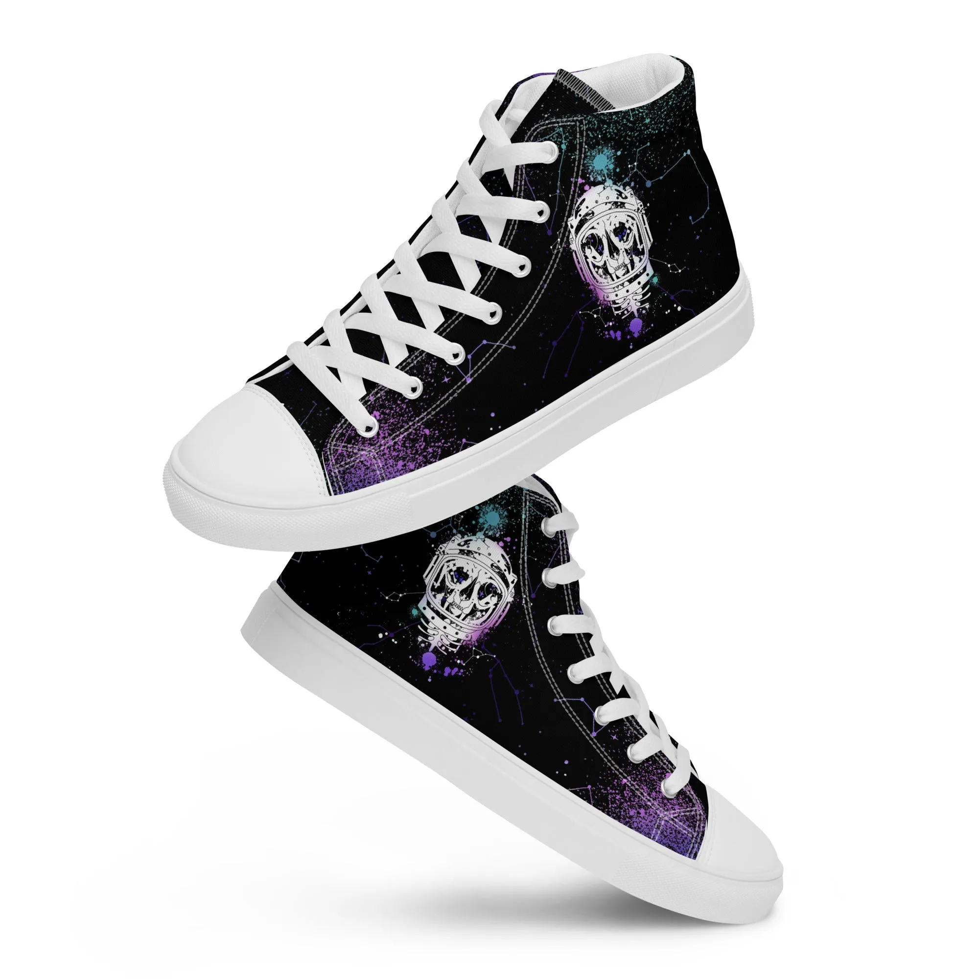 Cat-Astro-Phe Women’s High Top Shoes - Constellation Vegan Sneakers - Comfortable Goth Trainers - Witchy Grunge Fashion