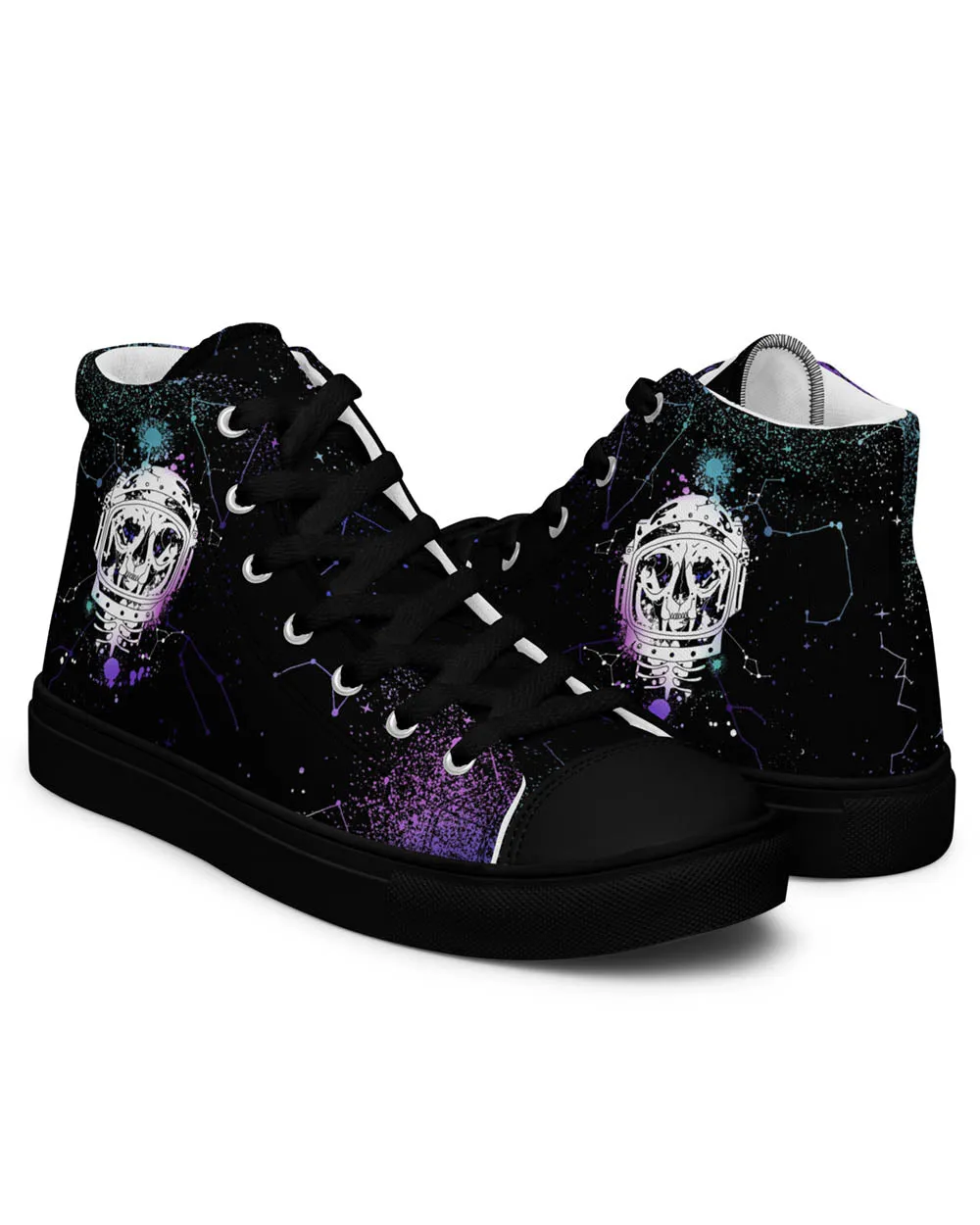 Cat-Astro-Phe Women’s High Top Shoes - Constellation Vegan Sneakers - Comfortable Goth Trainers - Witchy Grunge Fashion