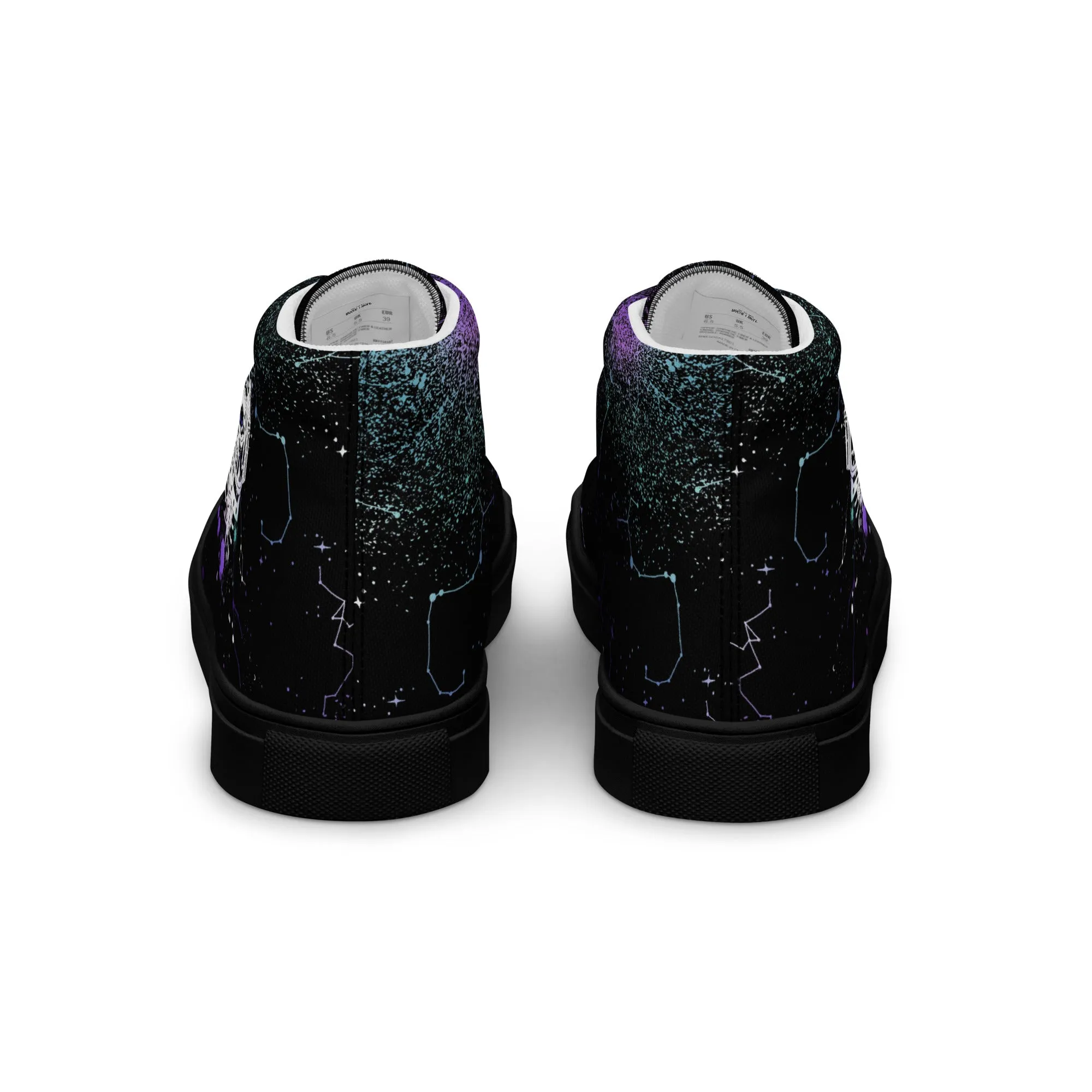 Cat-Astro-Phe Women’s High Top Shoes - Constellation Vegan Sneakers - Comfortable Goth Trainers - Witchy Grunge Fashion