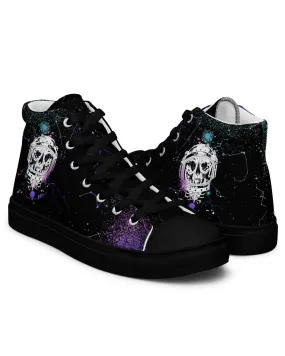 Cat-Astro-Phe Women’s High Top Shoes - Constellation Vegan Sneakers - Comfortable Goth Trainers - Witchy Grunge Fashion