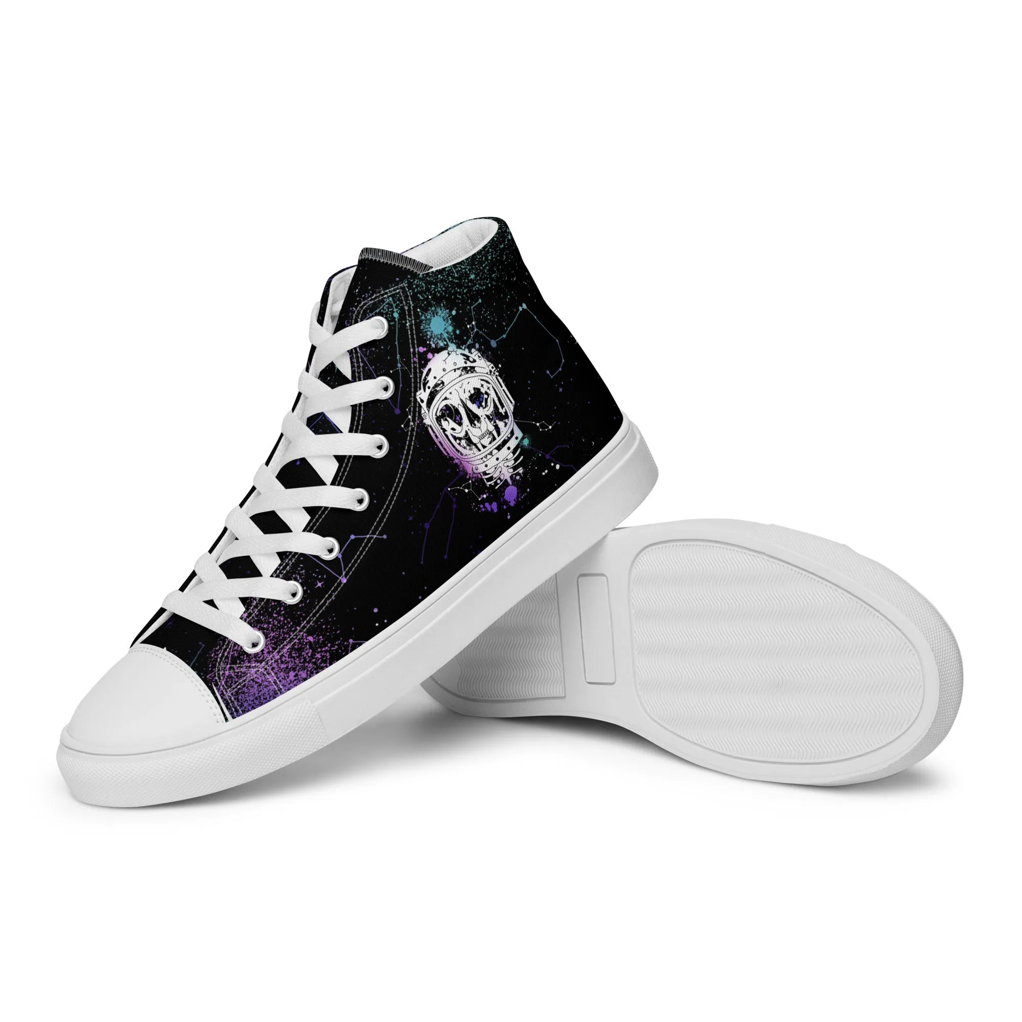 Cat-Astro-Phe Women’s High Top Shoes - Constellation Vegan Sneakers - Comfortable Goth Trainers - Witchy Grunge Fashion