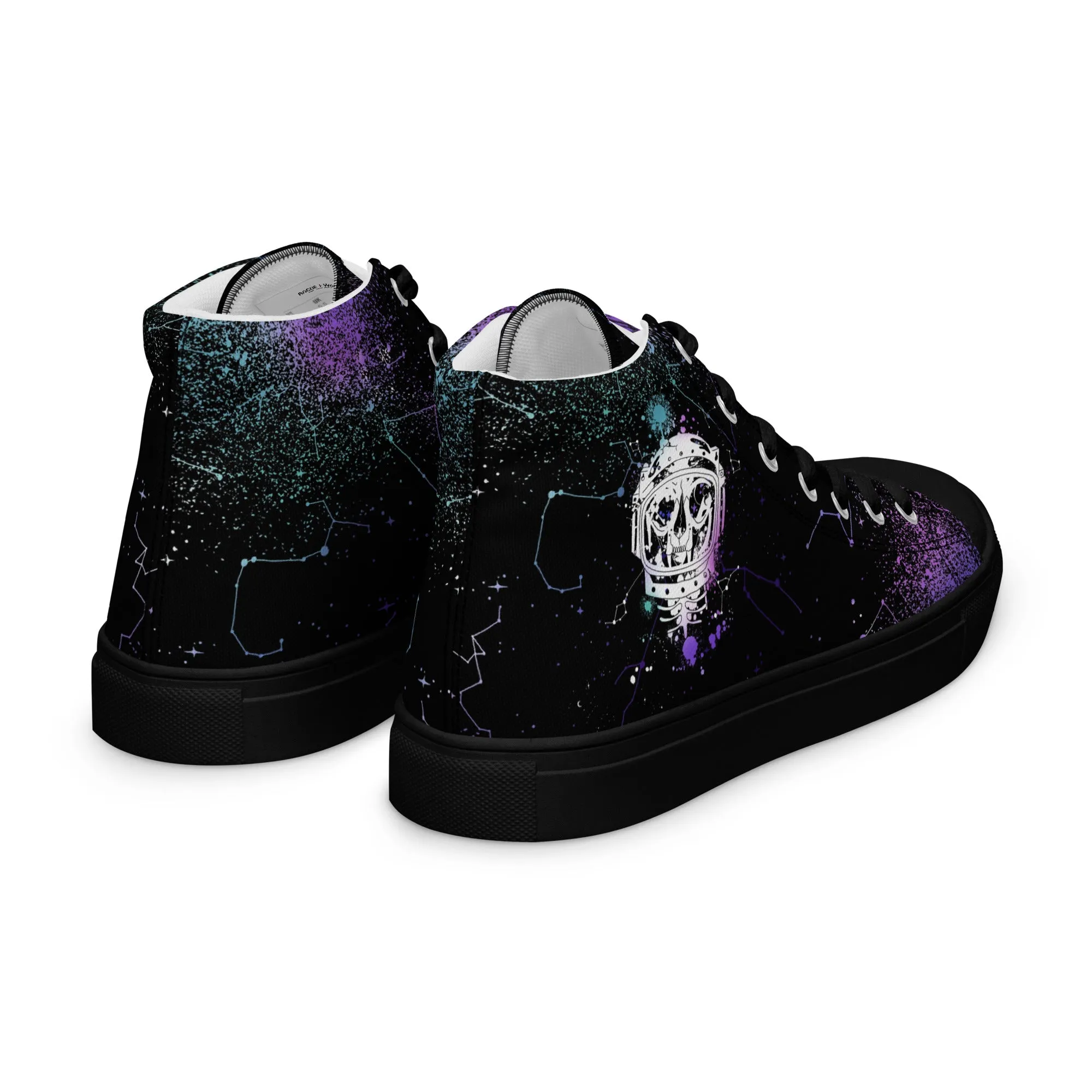 Cat-Astro-Phe Women’s High Top Shoes - Constellation Vegan Sneakers - Comfortable Goth Trainers - Witchy Grunge Fashion