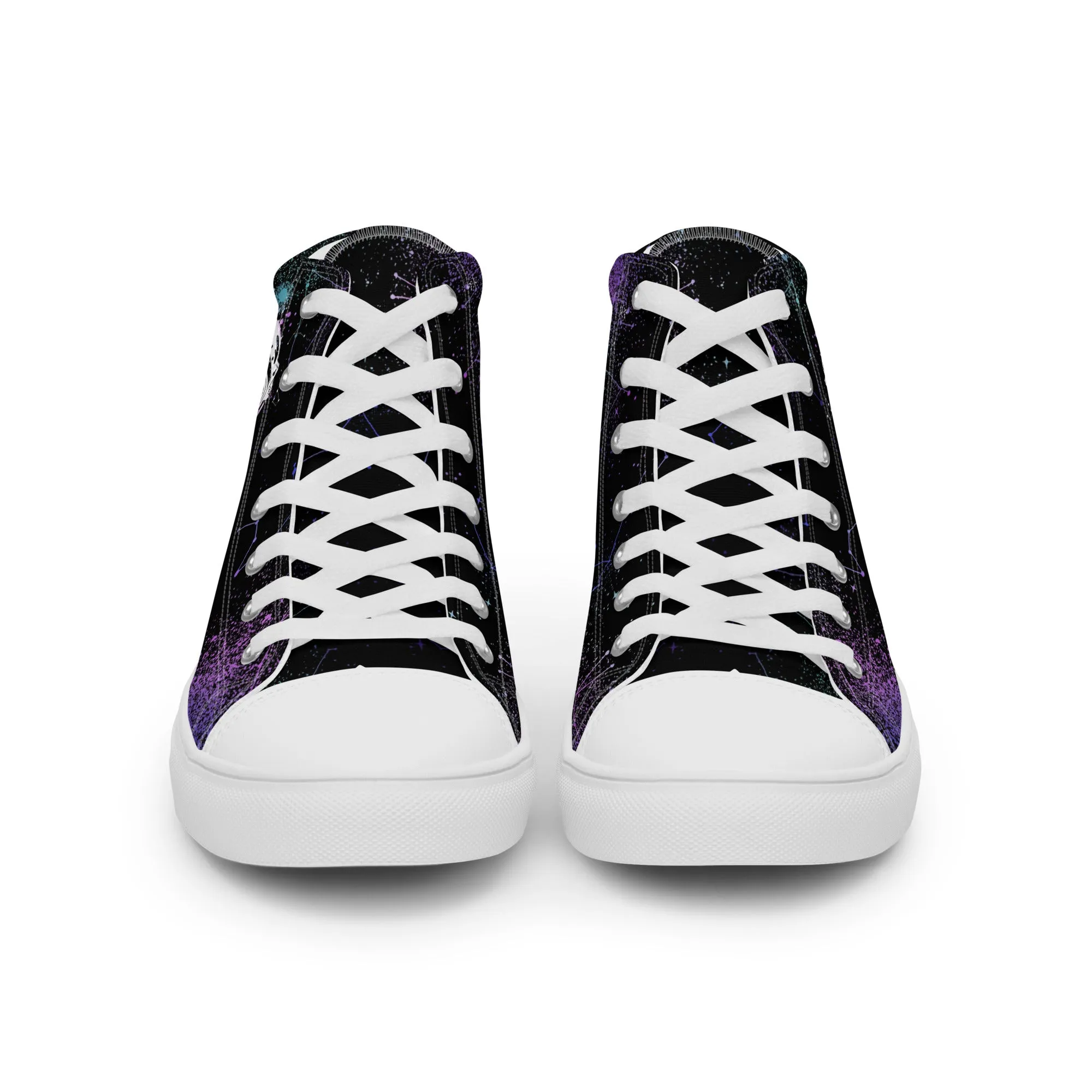 Cat-Astro-Phe Women’s High Top Shoes - Constellation Vegan Sneakers - Comfortable Goth Trainers - Witchy Grunge Fashion