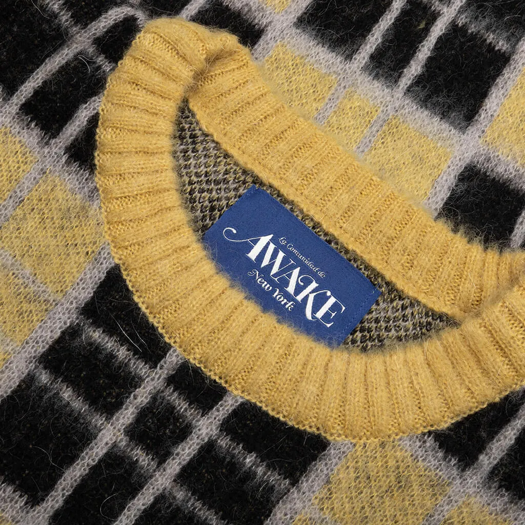 Checked Mohair Sweater - Yellow