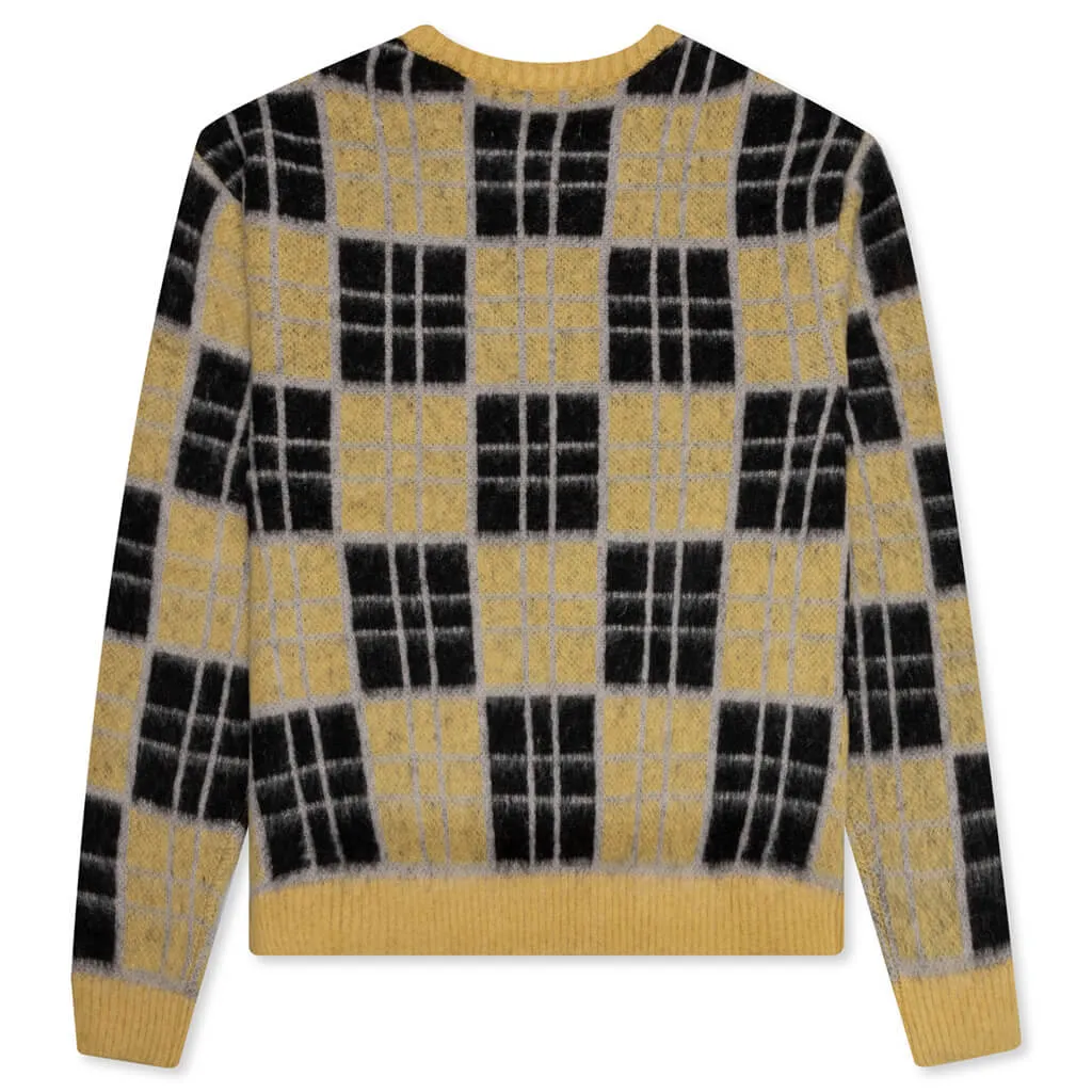 Checked Mohair Sweater - Yellow