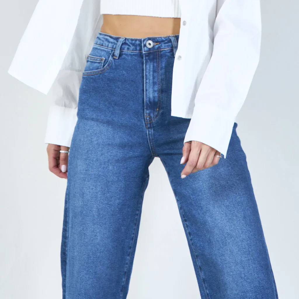 Chic high-waisted cropped wide leg jeans wholesale