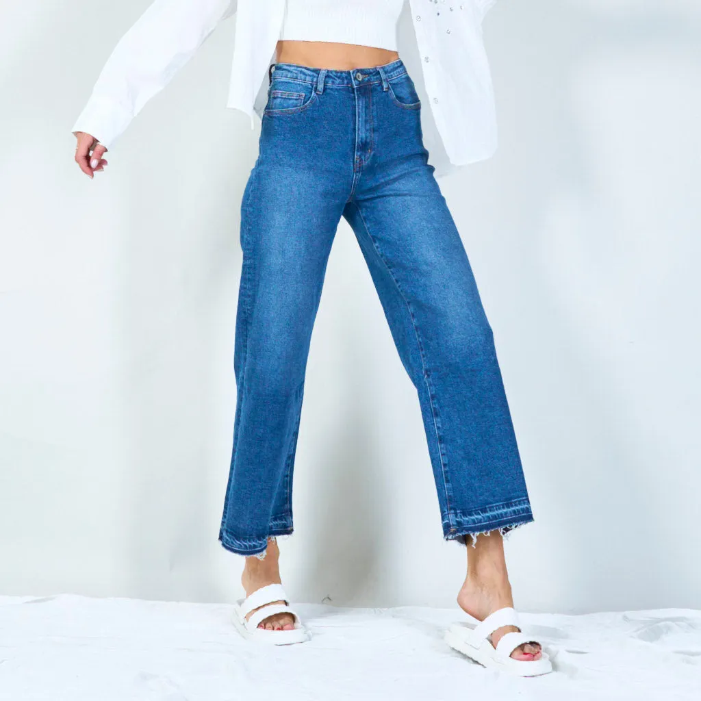 Chic high-waisted cropped wide leg jeans wholesale