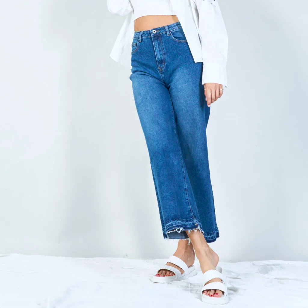 Chic high-waisted cropped wide leg jeans wholesale