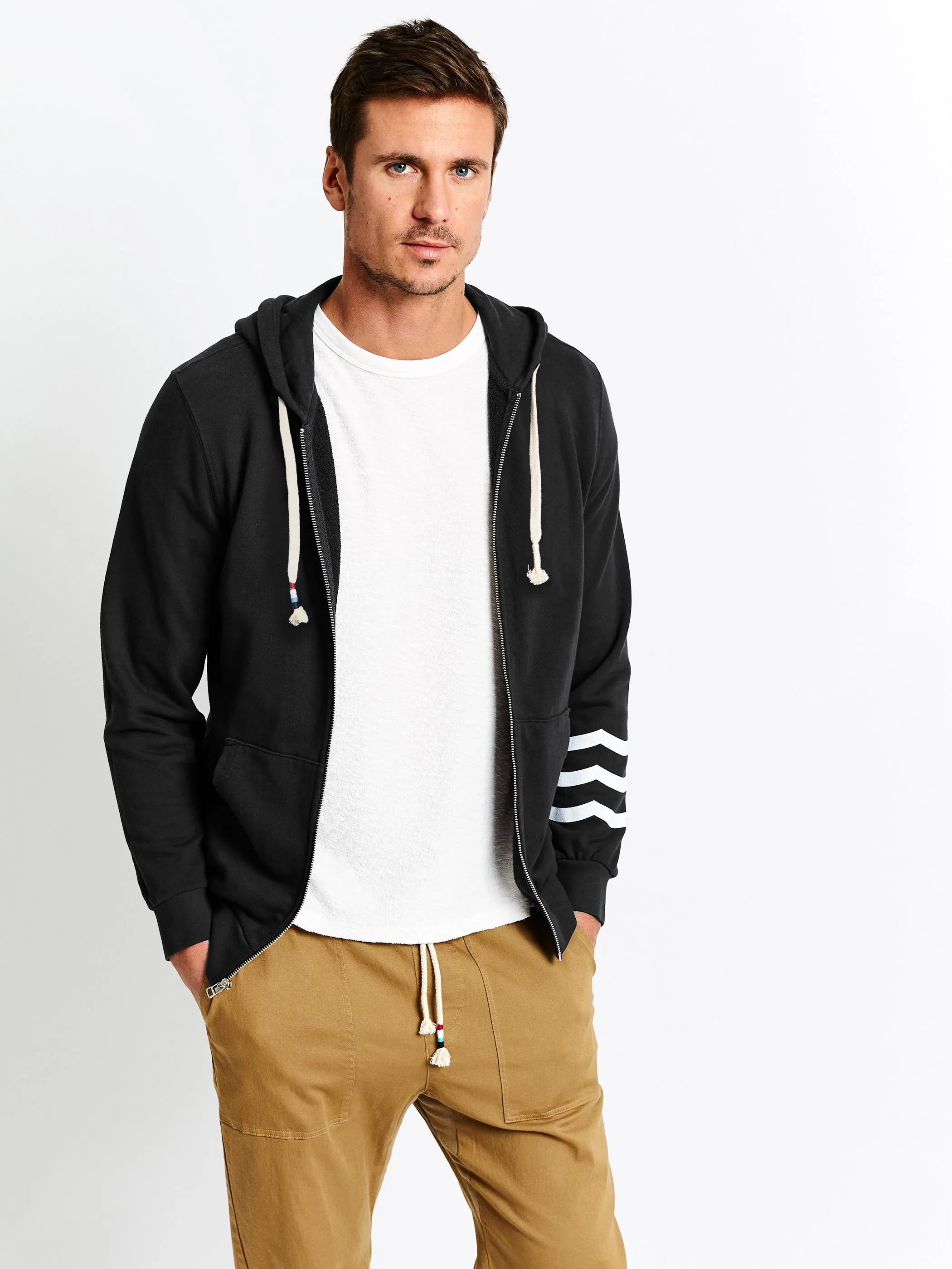 Coastal Waves Zip Hoodie - Indigo