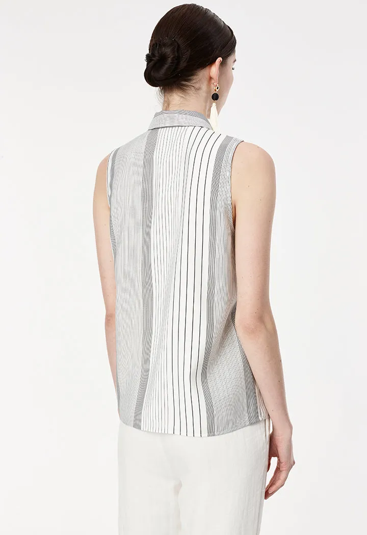 Collared Sleeveless Shirt