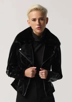 Comfort Zone Faux Leather Patent Jacket 233928