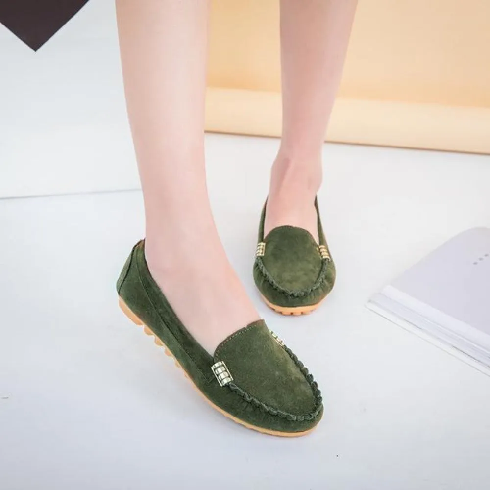 Comfortable Candy Color Slip on Loafers