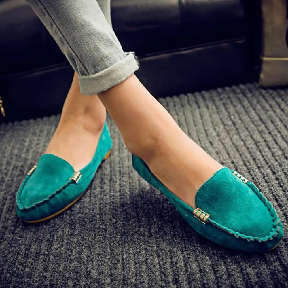 Comfortable Candy Color Slip on Loafers