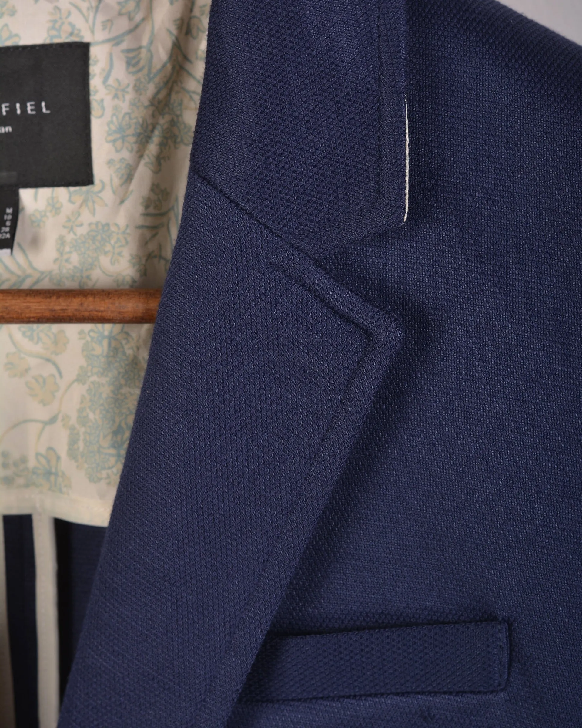 CORTEFIEL Comfortable fabric blazer - Navy