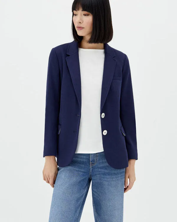 CORTEFIEL Comfortable fabric blazer - Navy