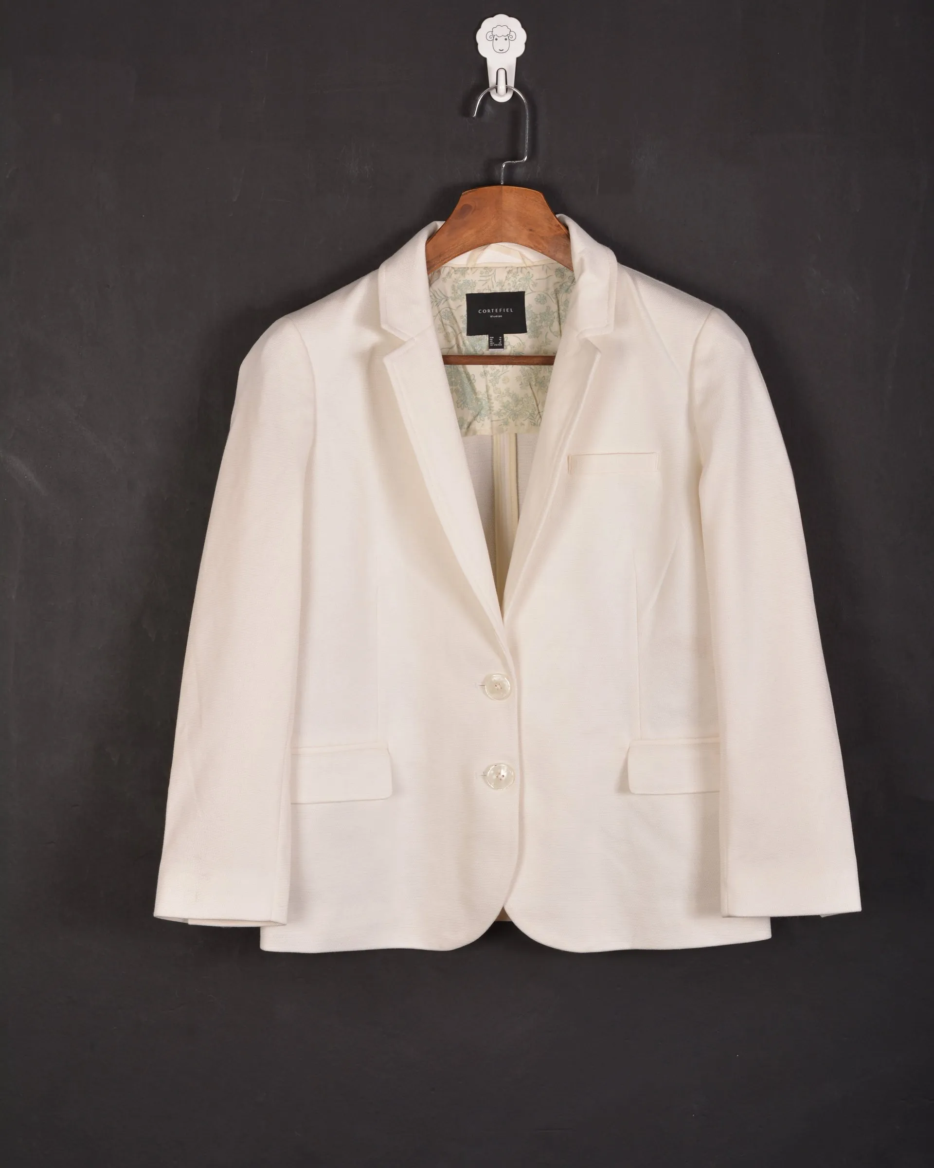 CORTEFIEL Comfortable fabric blazer- White