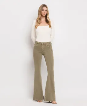 Covert Green - High Rise Super Flare Jeans