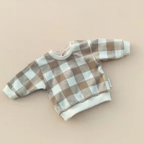 Cozy check baby sweater