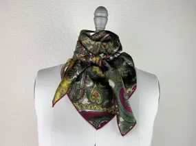 CR Warm Olive Paisley  Scarf