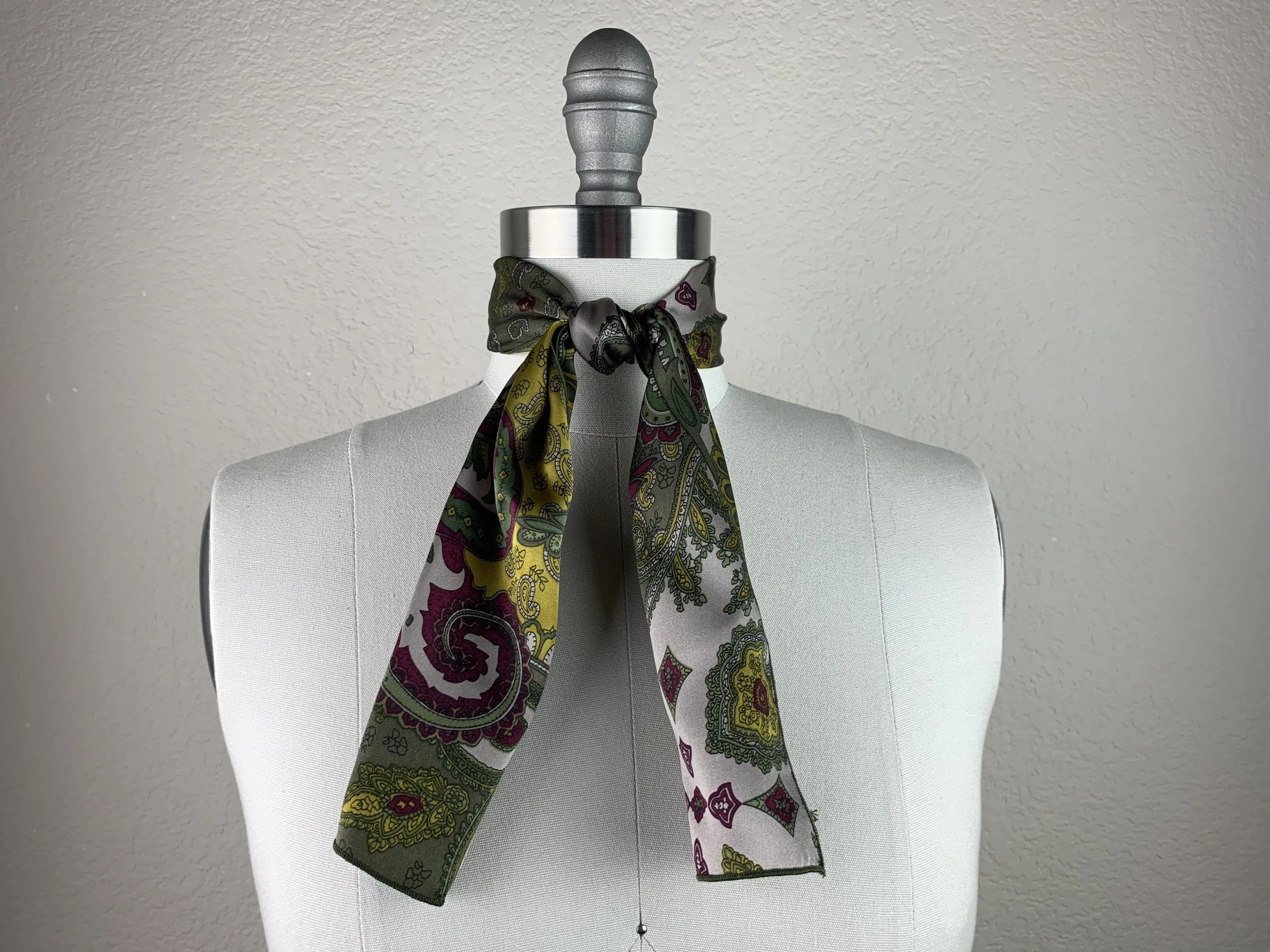 CR Warm Olive Paisley  Scarf